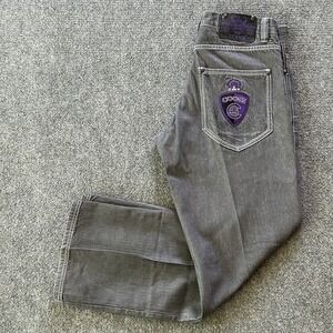Coogi Jean Men 34 X 34 Grey Wash Denim VTG Y2K Baggy Purple Crown Charcoal